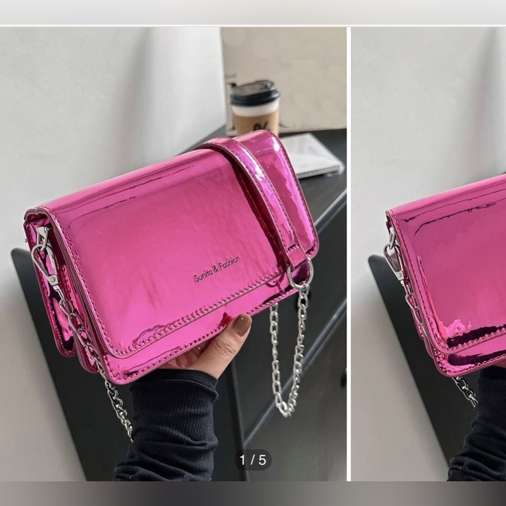 Mini Square Bag - Metallic Pink